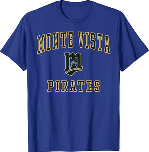 Monte Vista High School Pirates C1 T-Shirt - T-Shirt | Royal