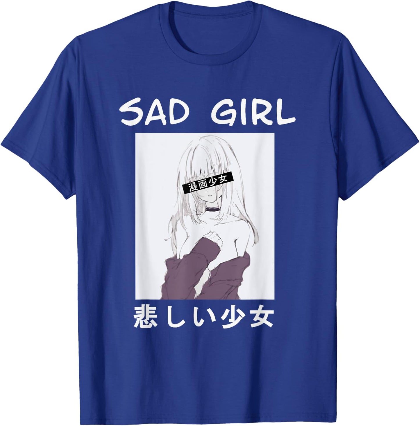 Perfect pretty japanese manga girl sad girl T-Shirt - T-Shirt | Royal