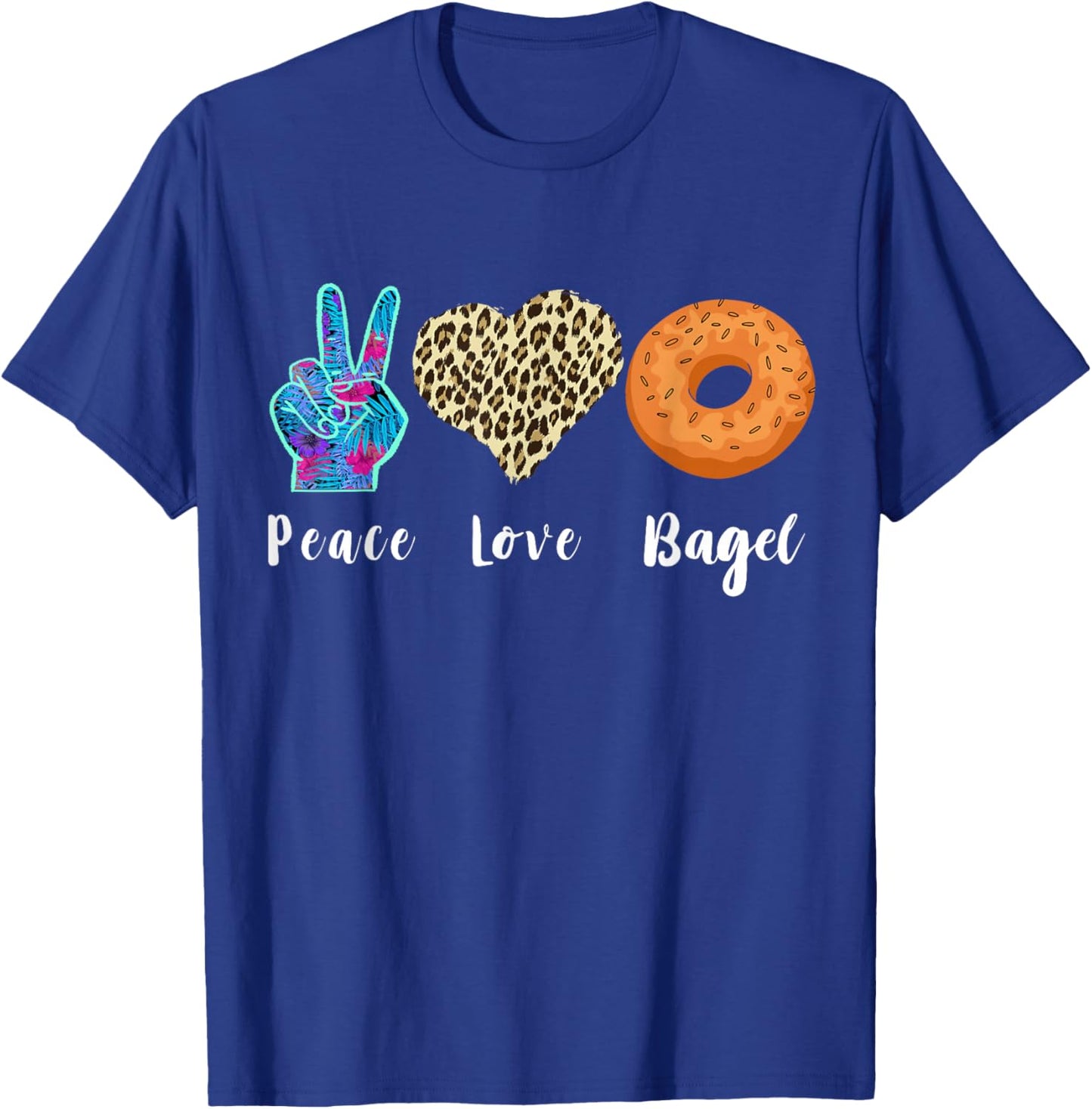 Bagel Love Peace Bagels Baker Dough Baking Bagel Lover T-Shirt - T-Shirt | Royal