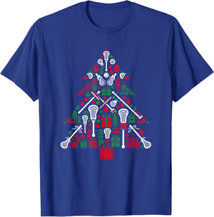 Funny Lacrosse Christmas Tree Player Kids T-Shirt - T-Shirt | Royal