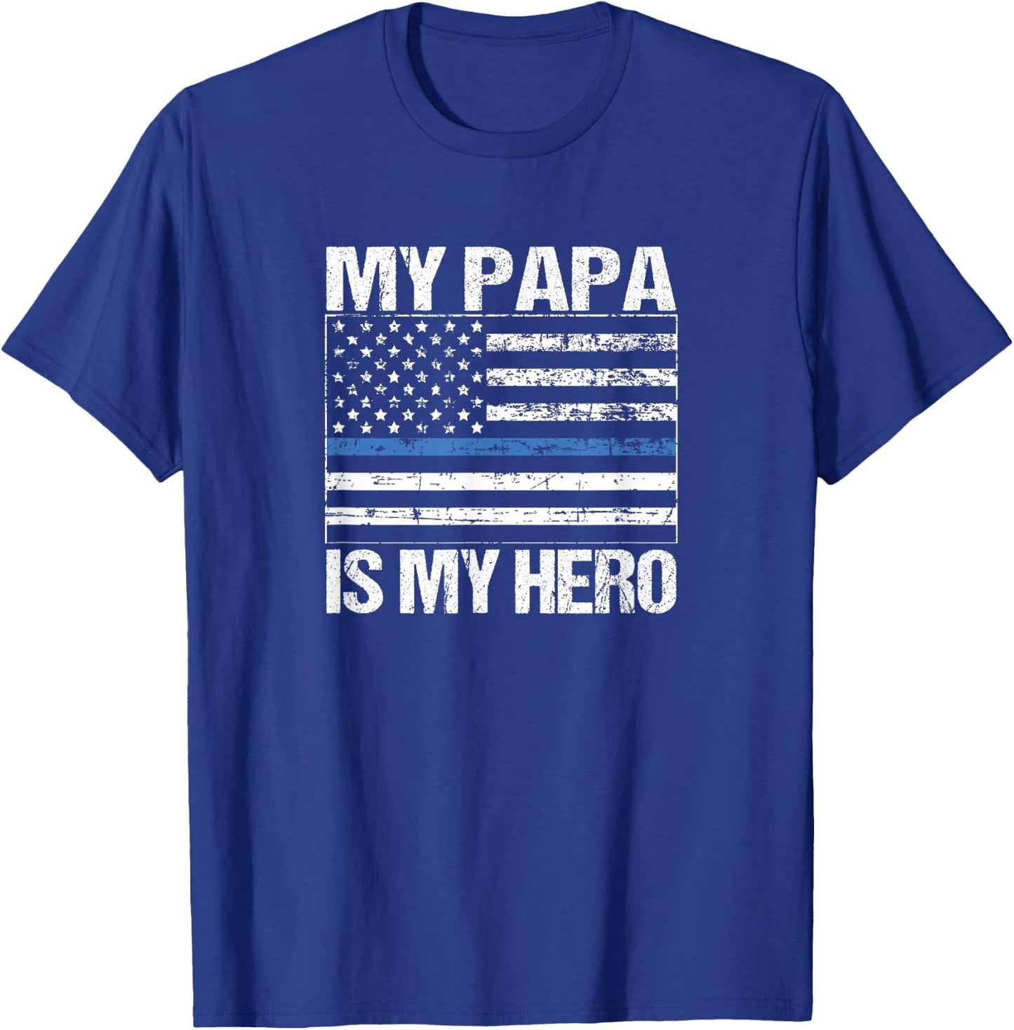 My Papa Hero Police Officer Grandson Granddaughter T-Shirt - T-Shirt | Royal