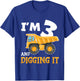 Kids Three 3yr 3rd Birthday Construction Boy 3 Years Old T-Shirt - T-Shirt | Royal