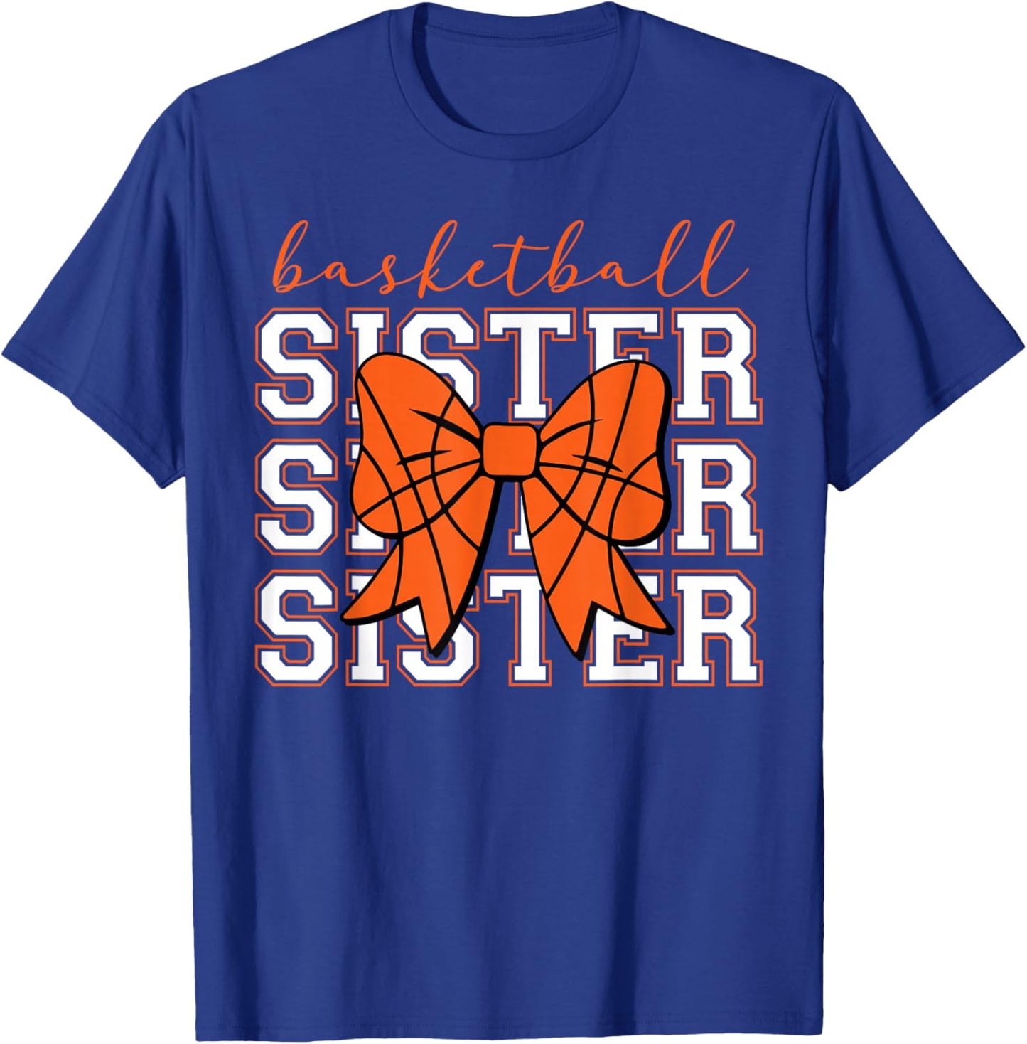 Basketball Sister Vintage Sport Lover Sister Mothers Da T-Shirt - T-Shirt | Royal