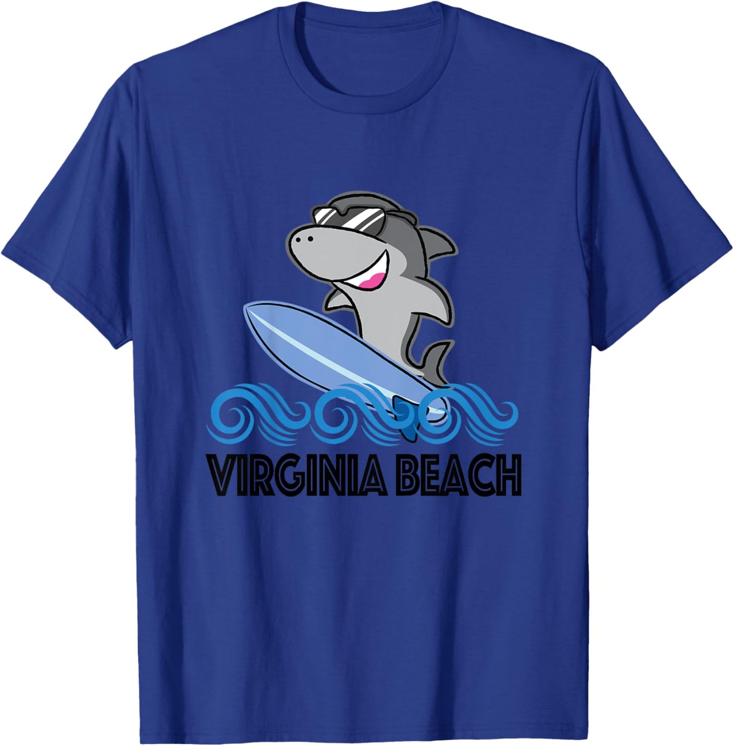 Virginia Beach VA Funny Shark Girls Kids T-Shirt - T-Shirt | Royal