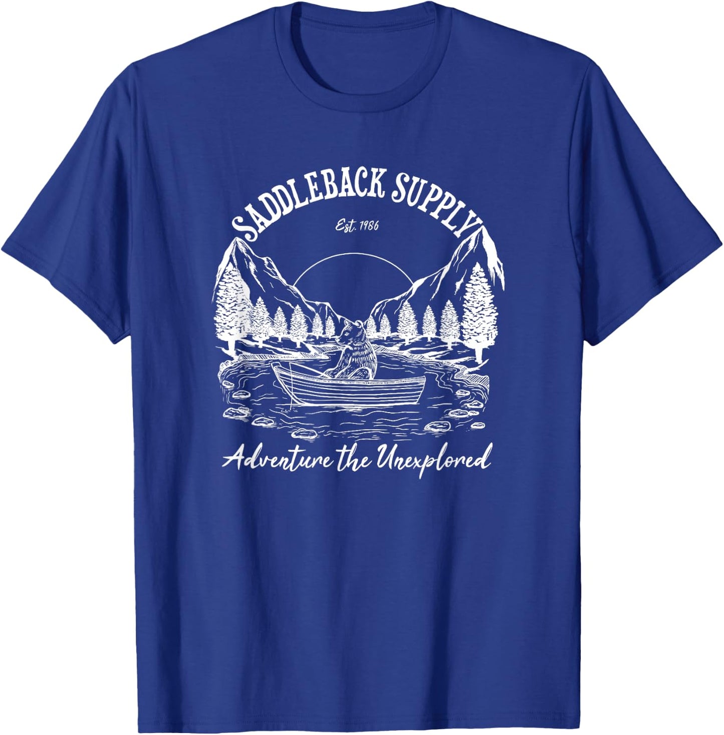 Saddleback Fishing Bear Logo Western Graphic T-Shirt - T-Shirt | Royal