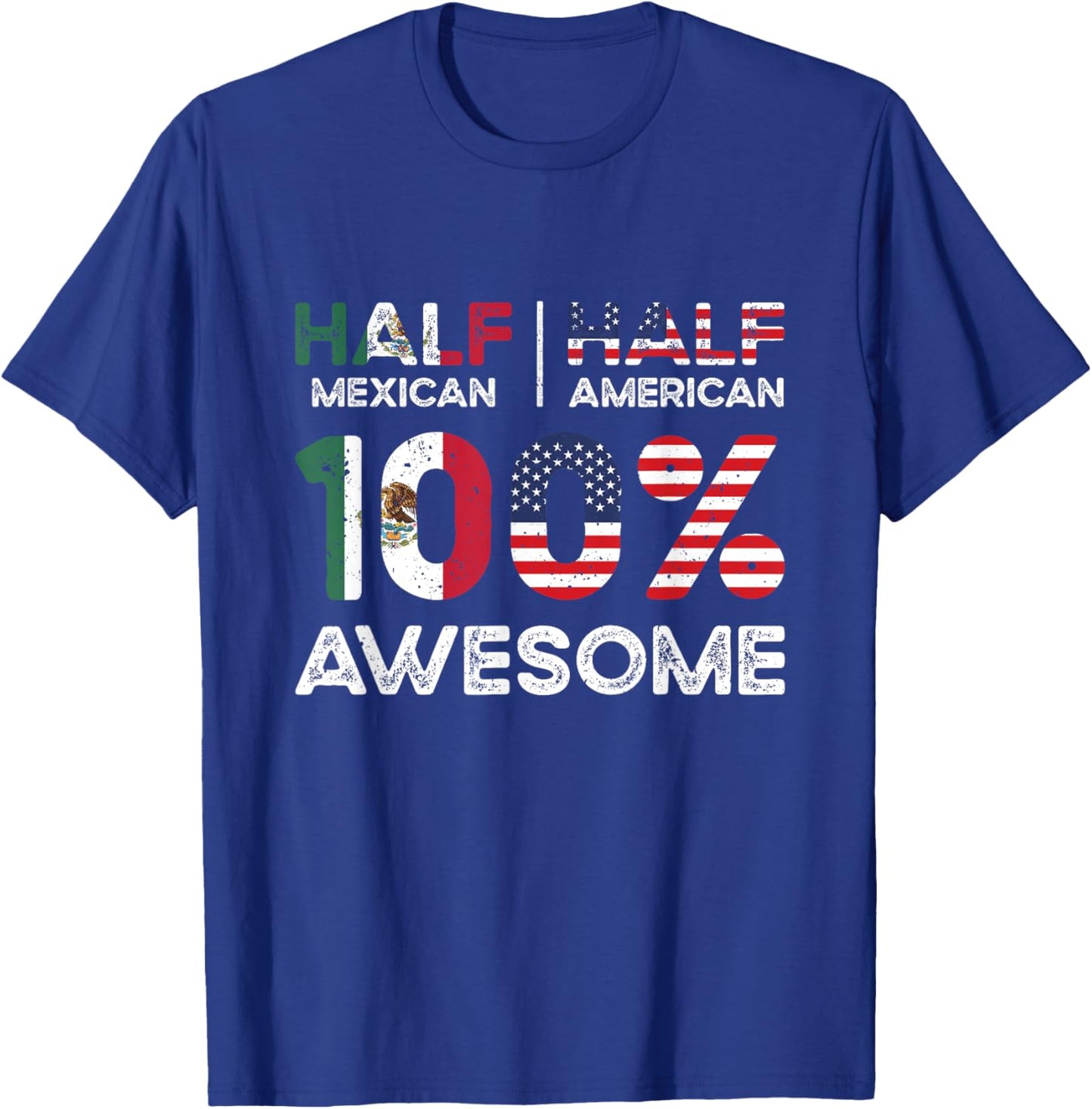Mexican American Patriot USA Grown Mexico US Flag T-Shirt - T-Shirt | Royal