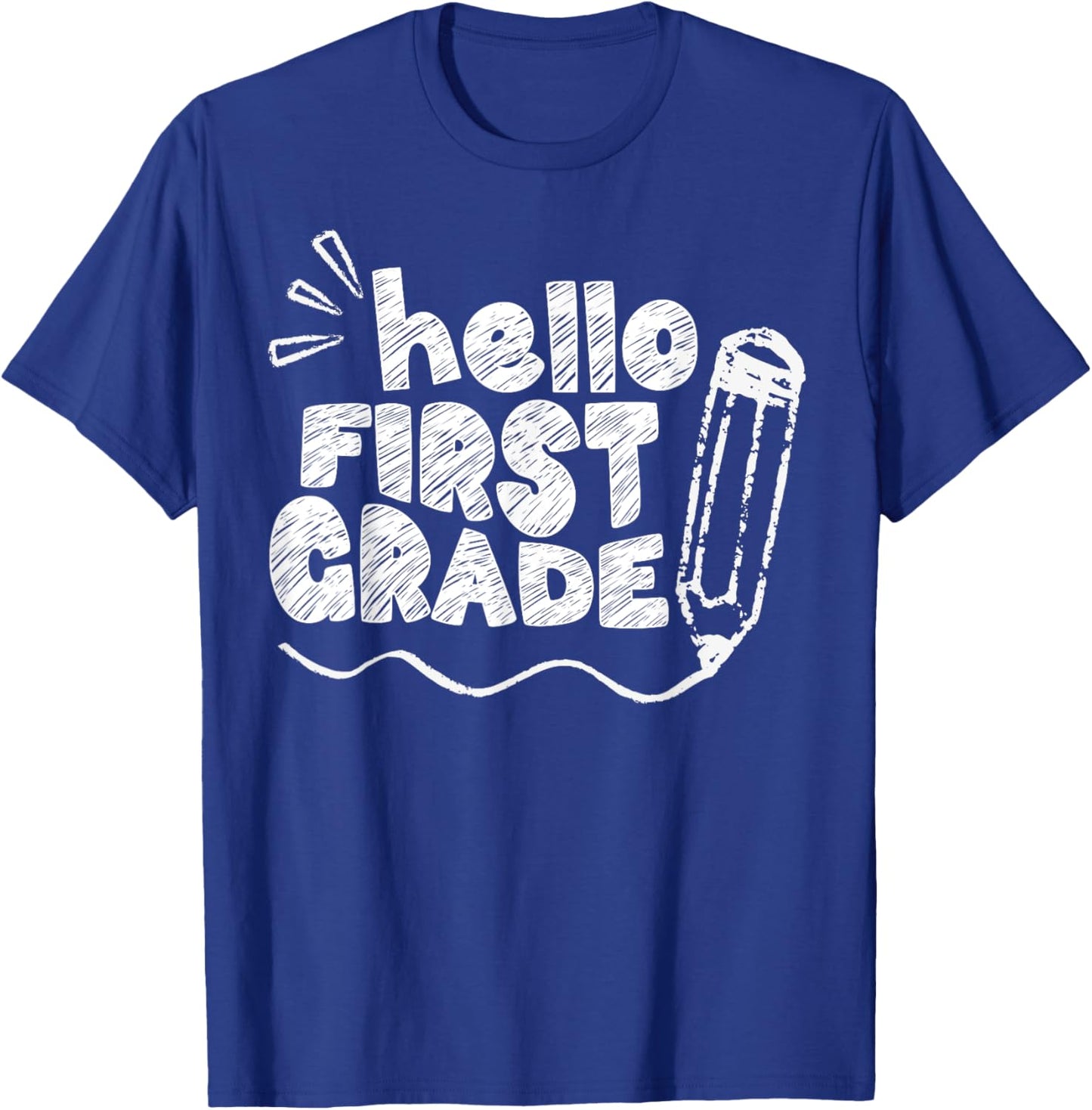 Hello First Grade Team 1st Grade Back to School Teacher Kids T-Shirt - T-Shirt | Royal