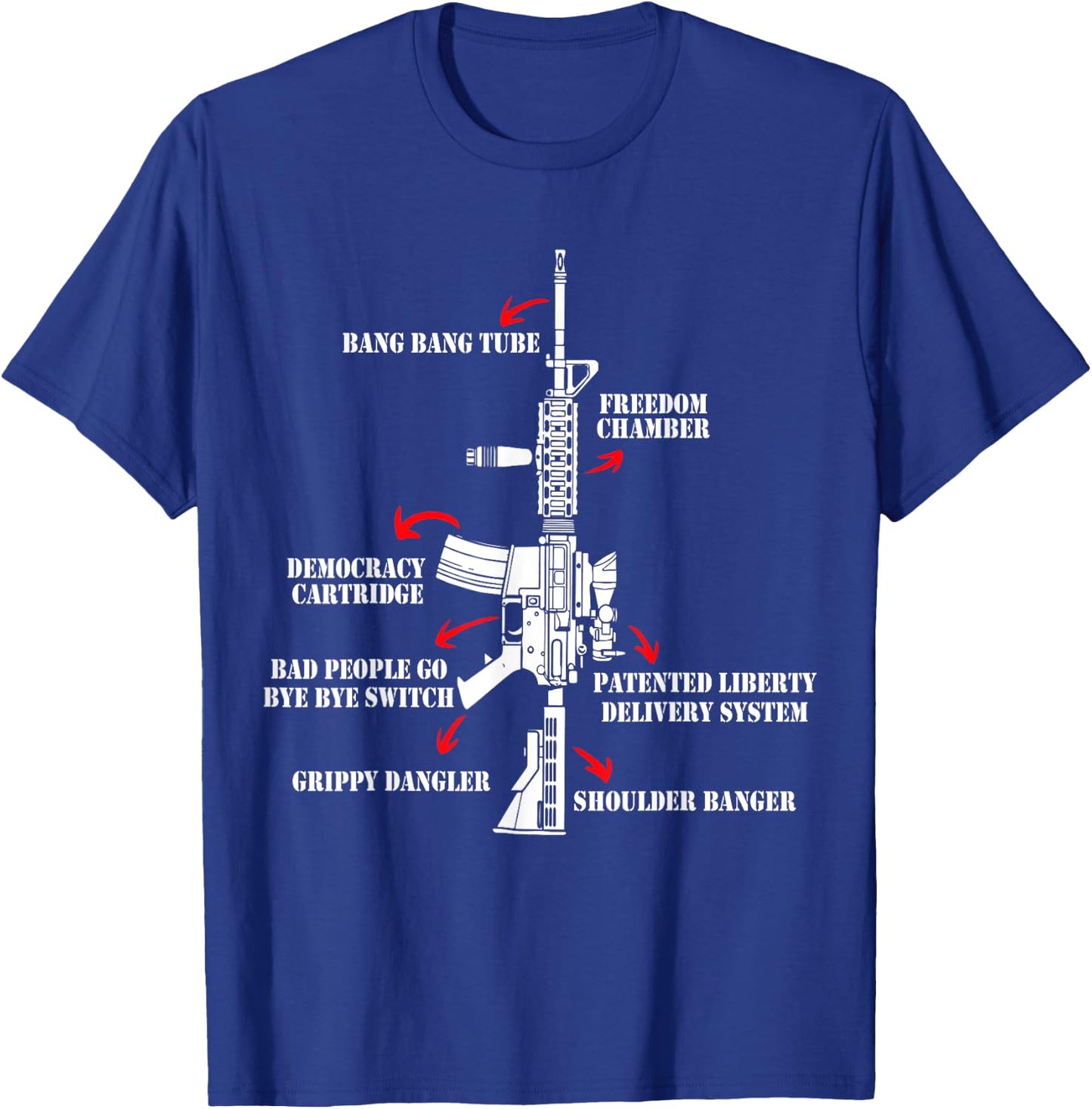 AR15 Shirts Women Funny Diagram Pro Gun Lover Gifts T-Shirt - T-Shirt | Royal