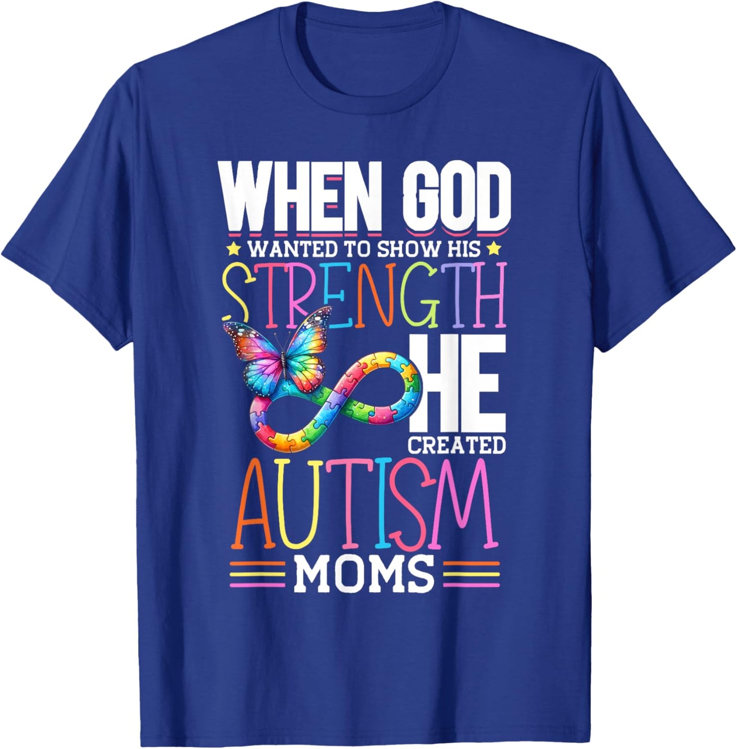 Autism Awareness Month & Mom Acceptance Autism T-Shirt - T-Shirt | Royal
