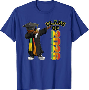 African American Graduate Boys, Dabbing Class Of 2026 T-Shirt - T-Shirt | Royal