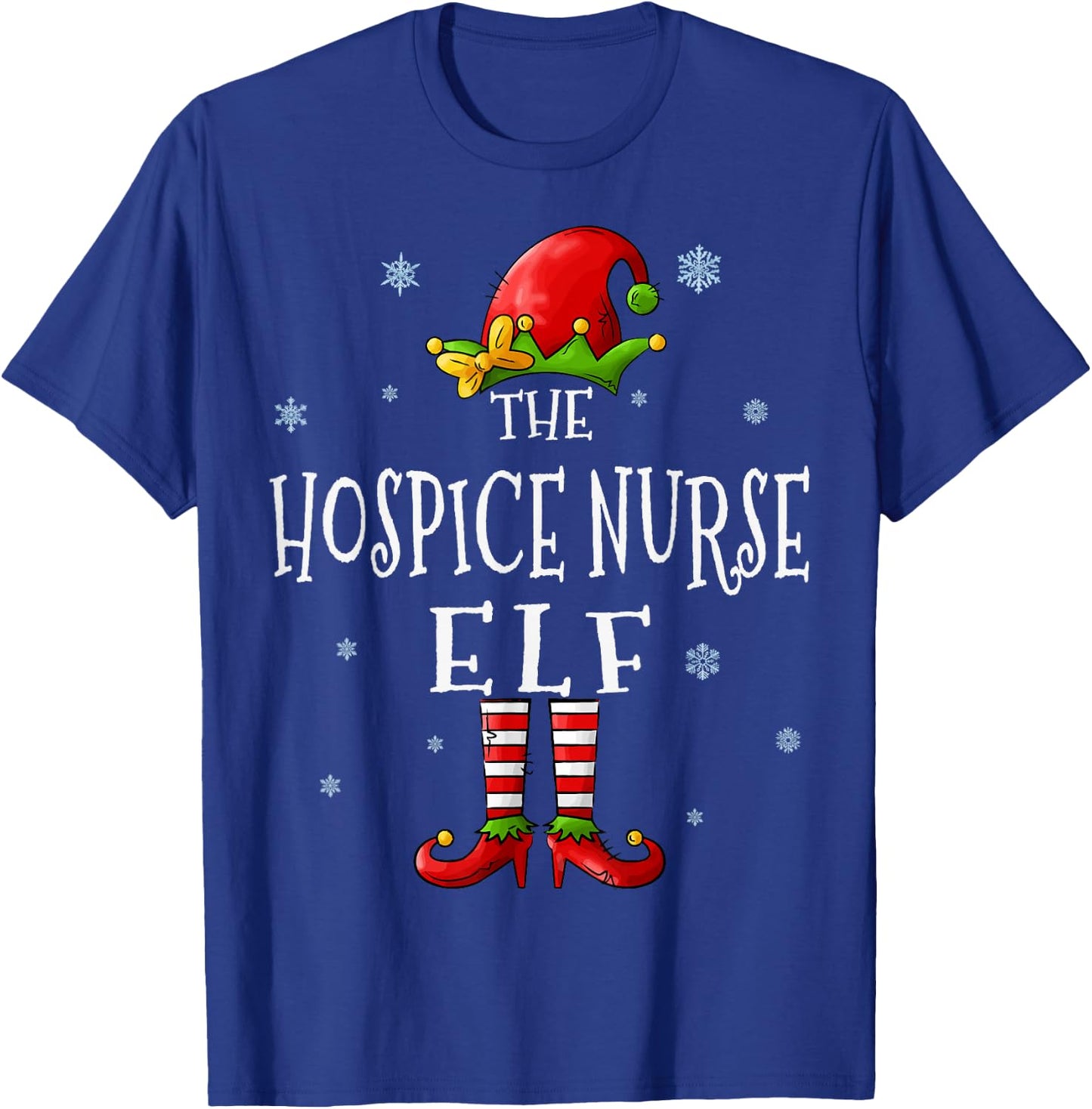 The Hospice Nurse Elf Squad Funny Groupe Matching Christmas T-Shirt - T-Shirt | Royal