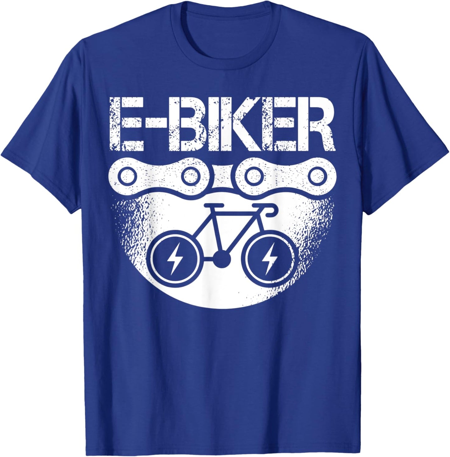 Electric Bicycle E-Biker Cyclist Biker Motorycle Cycling T-Shirt - T-Shirt | Royal