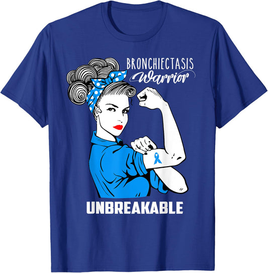 Bronchiectasis Warrior Unbreakable Shirt Awareness Gift T-Shirt - T-Shirt | Royal