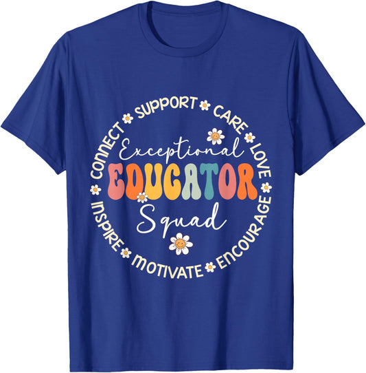 Exceptional Educator Squad Special Needs Education Teacher T-Shirt - T-Shirt | Royal