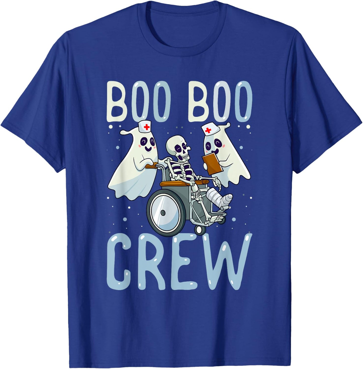 Boo Boo Crew Ghost Doctor Paramedic EMT Nurse Halloween T-Shirt - T-Shirt | Royal