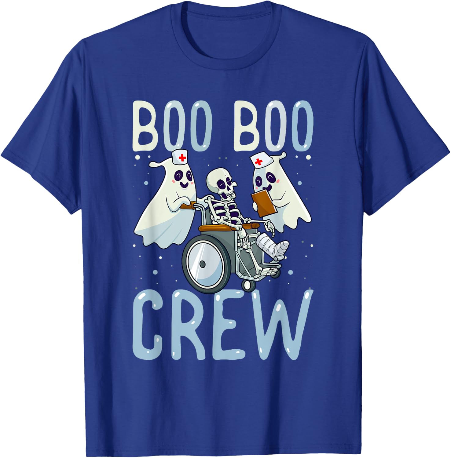 Boo Boo Crew Ghost Doctor Paramedic EMT Nurse Halloween T-Shirt - T-Shirt | Royal