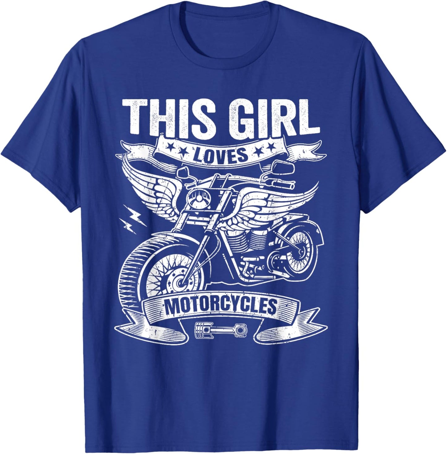Biker Girl Motorcyclist This Girl Loves Motorcycles T-Shirt - T-Shirt | Royal