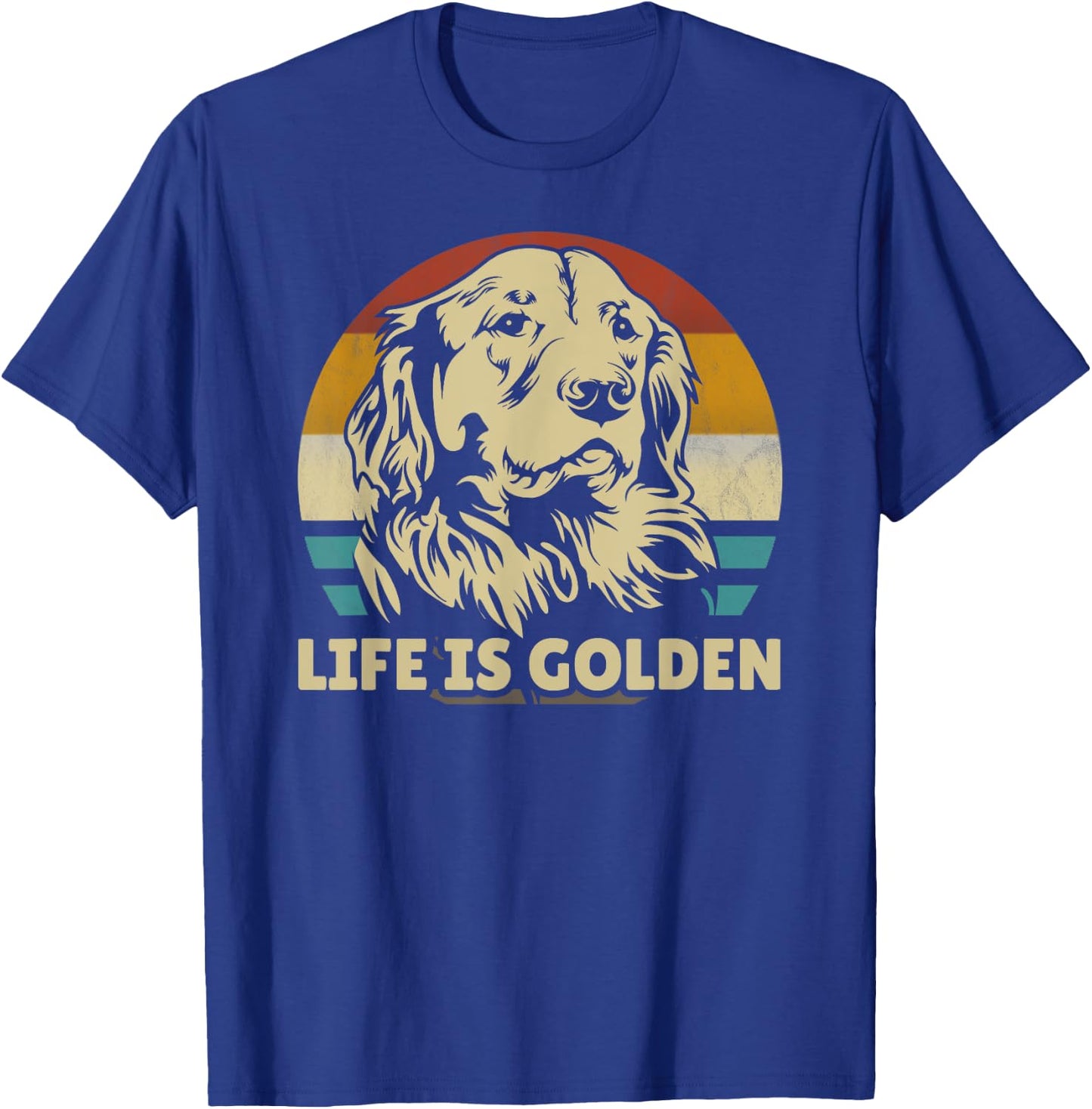 Golden Retriever Hund Life is golden retro vintage T-Shirt - T-Shirt | Royal