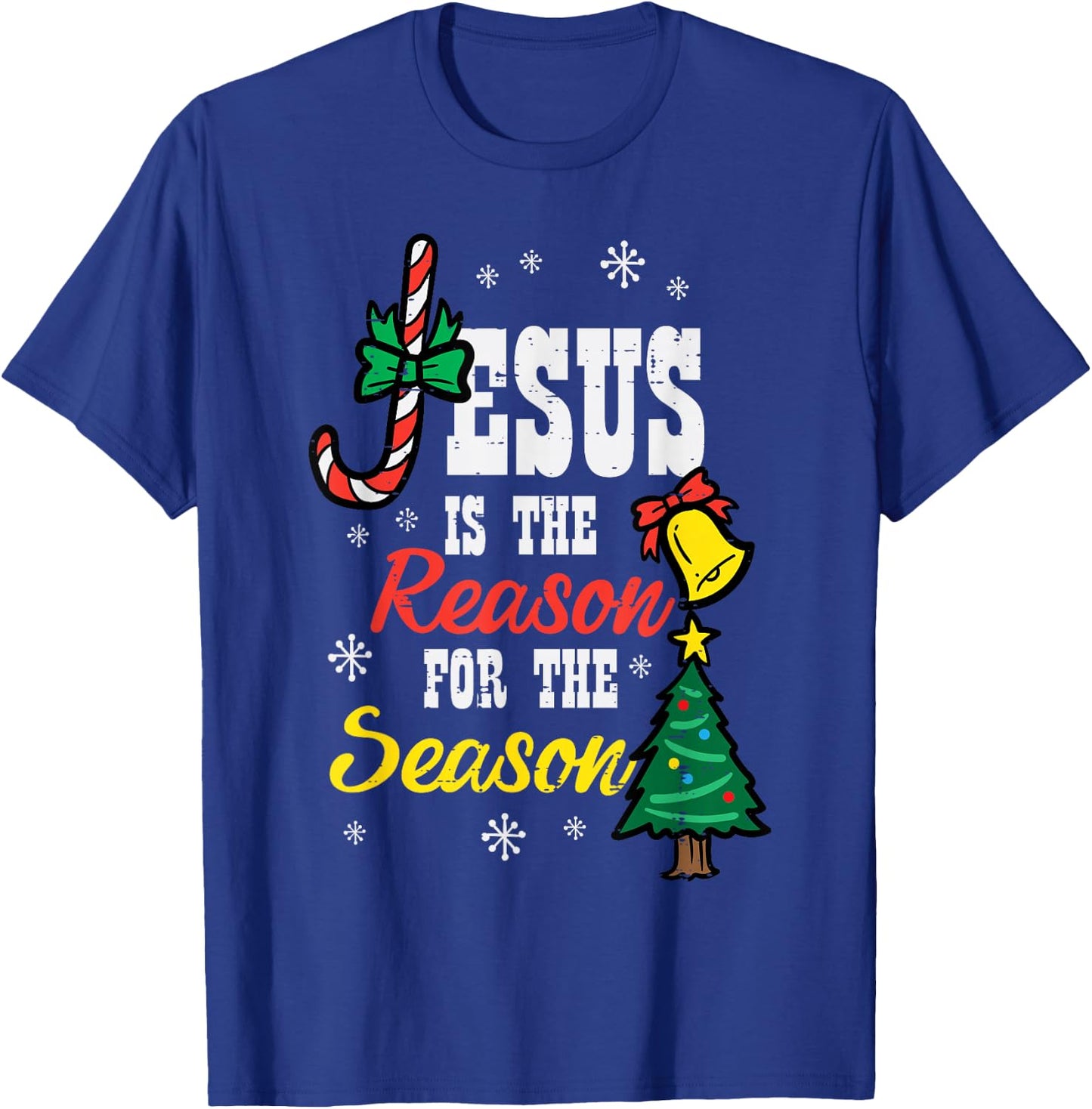 Jesus Reason For Season Christmas Christian Religious God T-Shirt - T-Shirt | Royal
