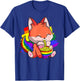 Gay Pride Kawaii Fox Ramen Noodles Rainbow Flag T-Shirt - T-Shirt | Royal