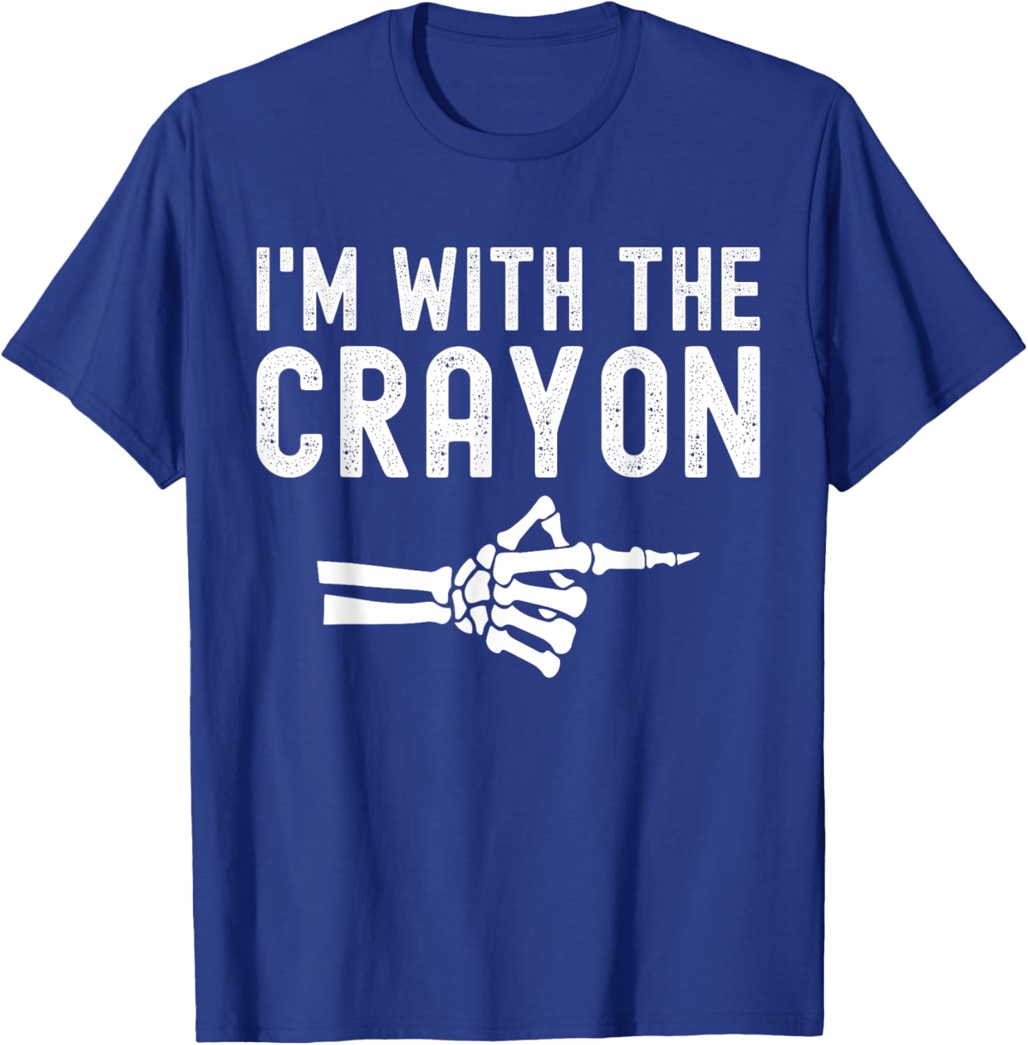 I'm With The Crayon Funny Skeleton Halloween Couples T-Shirt - T-Shirt | Royal