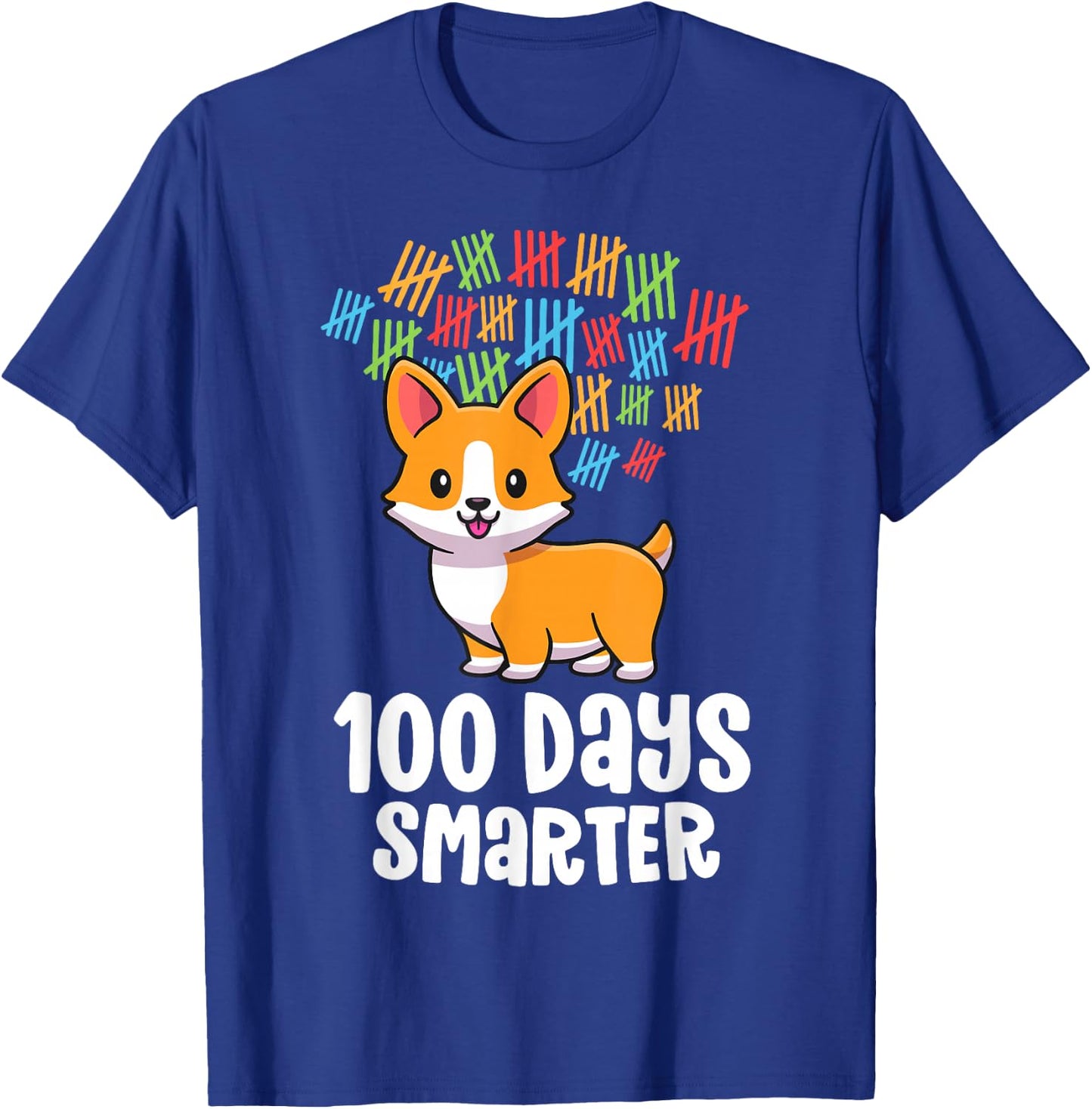 100 Days School Shirt for Girls Children Smart Corgi T-Shirt - T-Shirt | Royal
