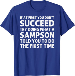 SAMPSON Funny Surname Family Tree Birthday Reunion Idea T-Shirt - T-Shirt | Royal
