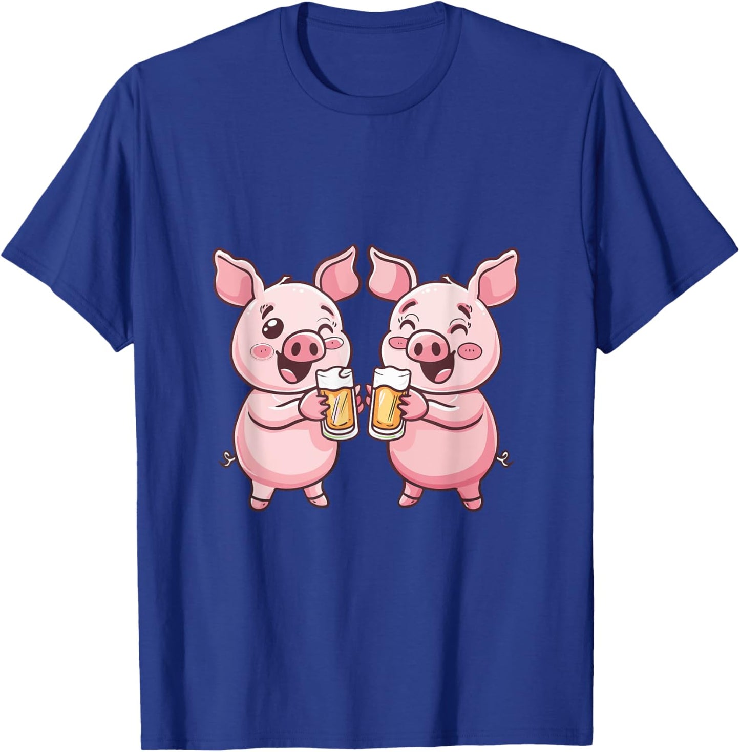 Drinking Pig With Beer | Birthday Party T-Shirt - T-Shirt | Royal