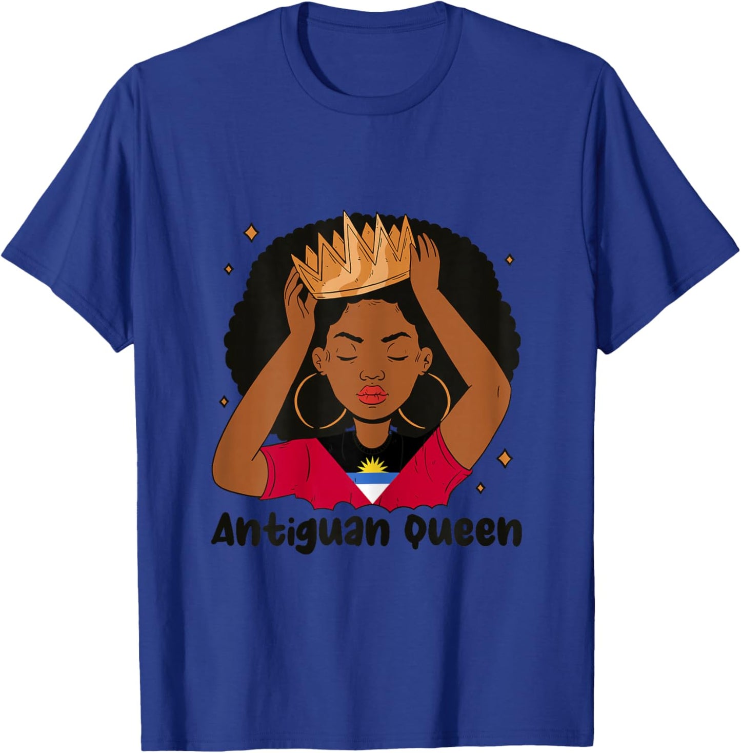 Antigua Barbuda Heritage Gift Women's Grey X-Small Classic Fit Graphic Solid Modern T-Shirt - T-Shirt | Royal