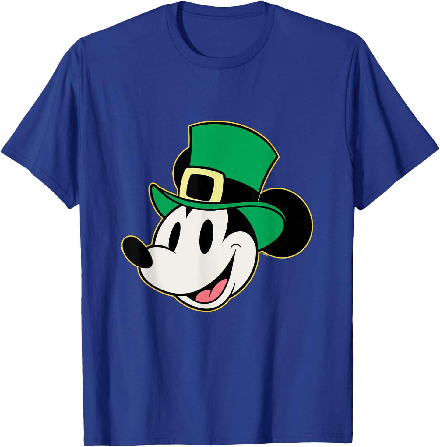 Disney Mickey Mouse St. Patrick's Day Retro Vintage Big Face T-Shirt - T-Shirt | Royal