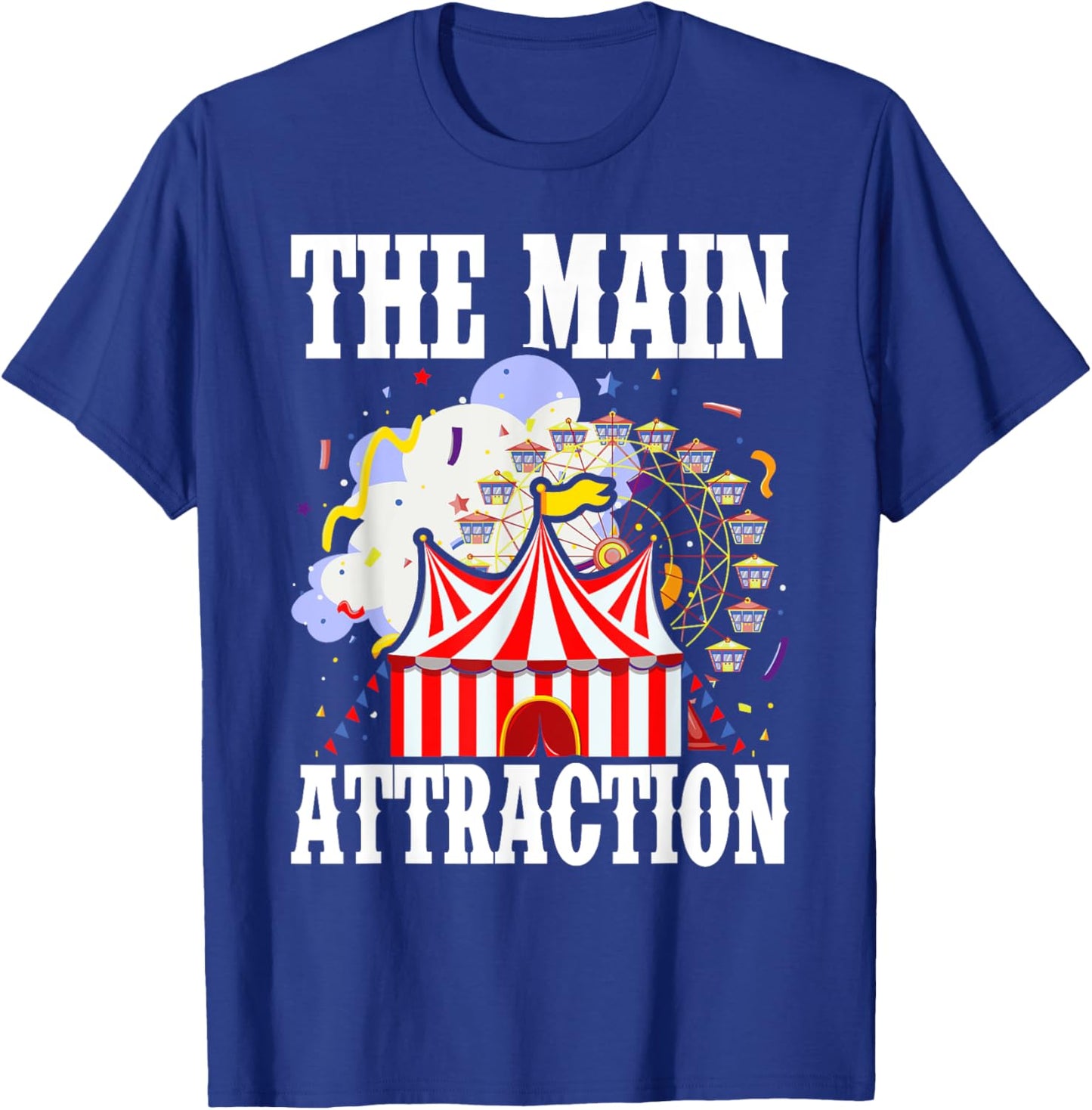 Kids The Attraction Circus Carnival Children Birthday Party T-Shirt - T-Shirt | Royal
