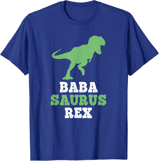 BabaSaurus Rex Dino Dinosaur Funny Baba-Saurus T-Shirt - T-Shirt | Royal