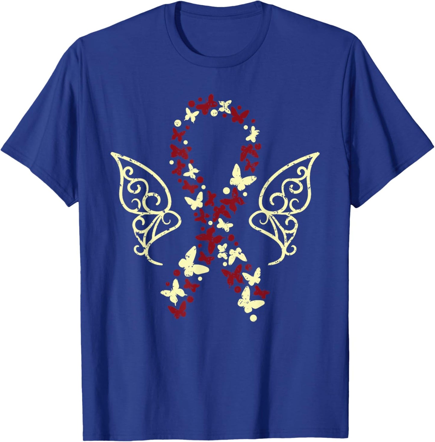 Head and Neck Cancer Awareness SteMi Apparel -Adults Classic Fit Black Cotton 65% Polyester 35% Short Sleeve Small Head Neck Cancer Awareness T-Shirt - T-Shirt | Royal