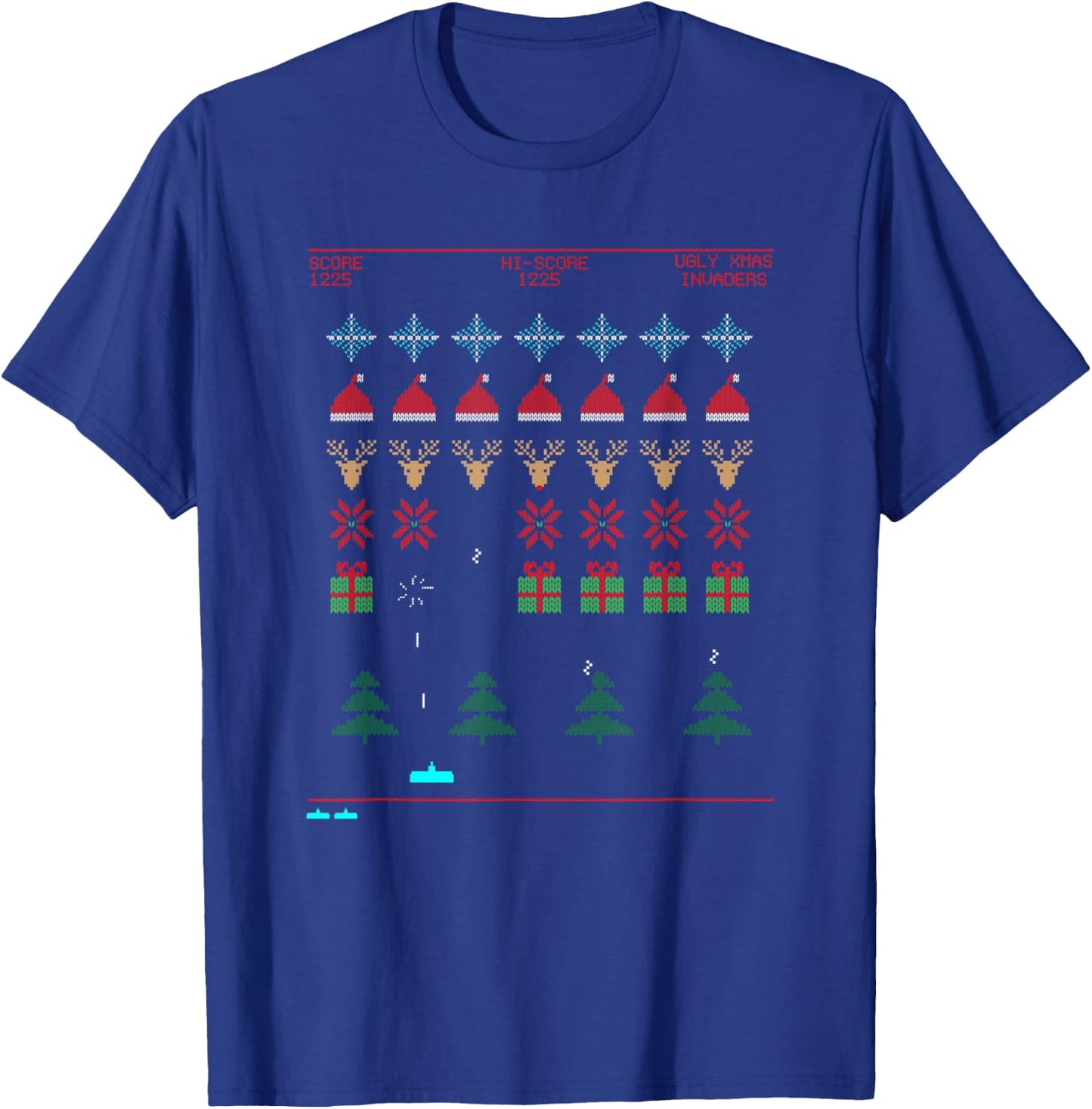 Ugly Christmas Invaders from Space T-Shirt - T-Shirt | Royal