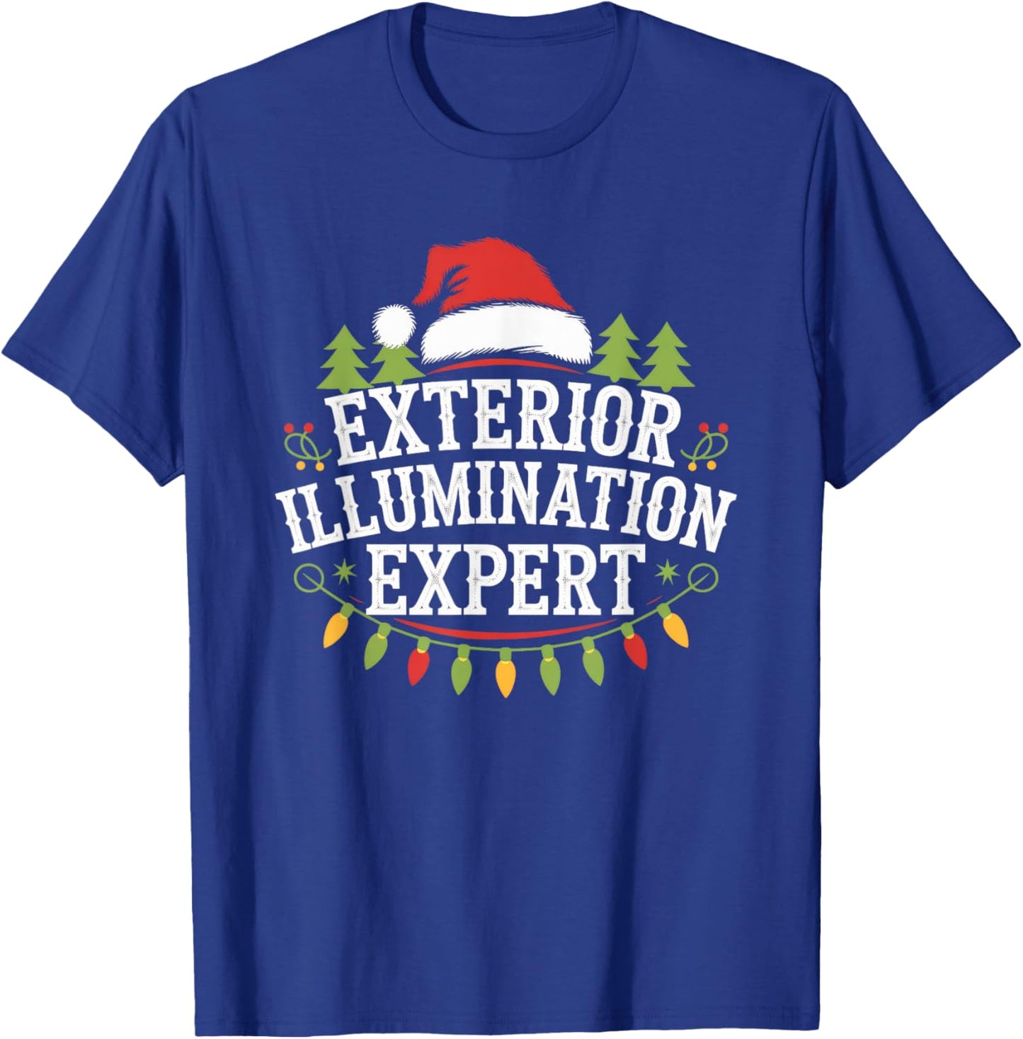 Siouxland Styles Adult Festive Modern Humor Exterior Illumination Expert Black Letter Print T-Shirt - T-Shirt | Royal