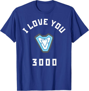 Marvel Avengers Endgame Iron Man I Love You 3000 Arc Reactor T-Shirt - T-Shirt | Royal