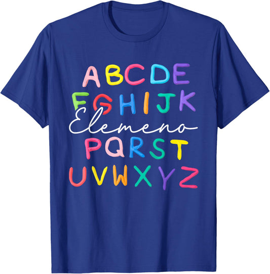 ABC Elemeno Kindergarten Teacher Boy Girl Kid Back To School T-Shirt - T-Shirt | Royal