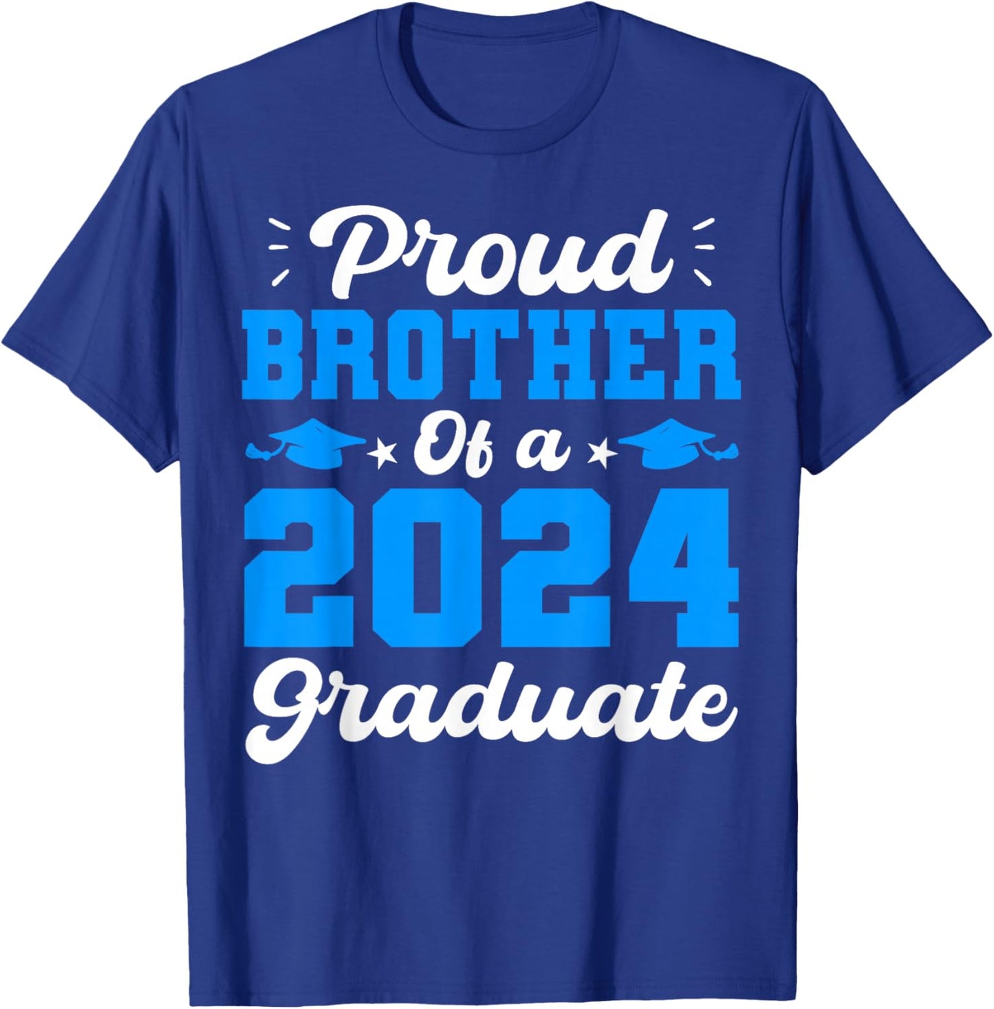 Proud Brother Of Class Of 2024 Graduate Brother Graduation T-Shirt - T-Shirt | Royal