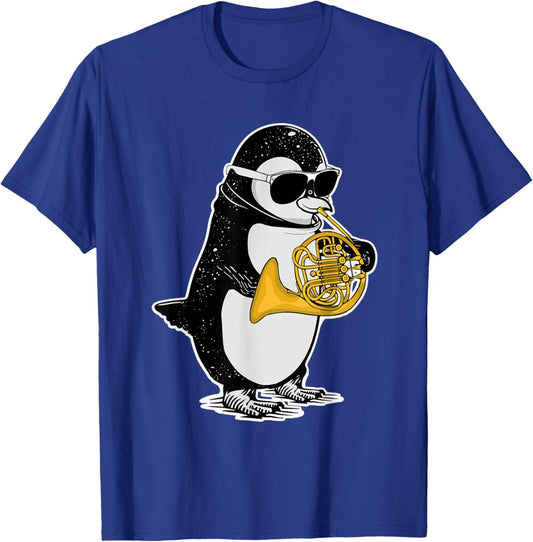 French Horn Player Penguin Lover Music French Horn T-Shirt - T-Shirt | Royal