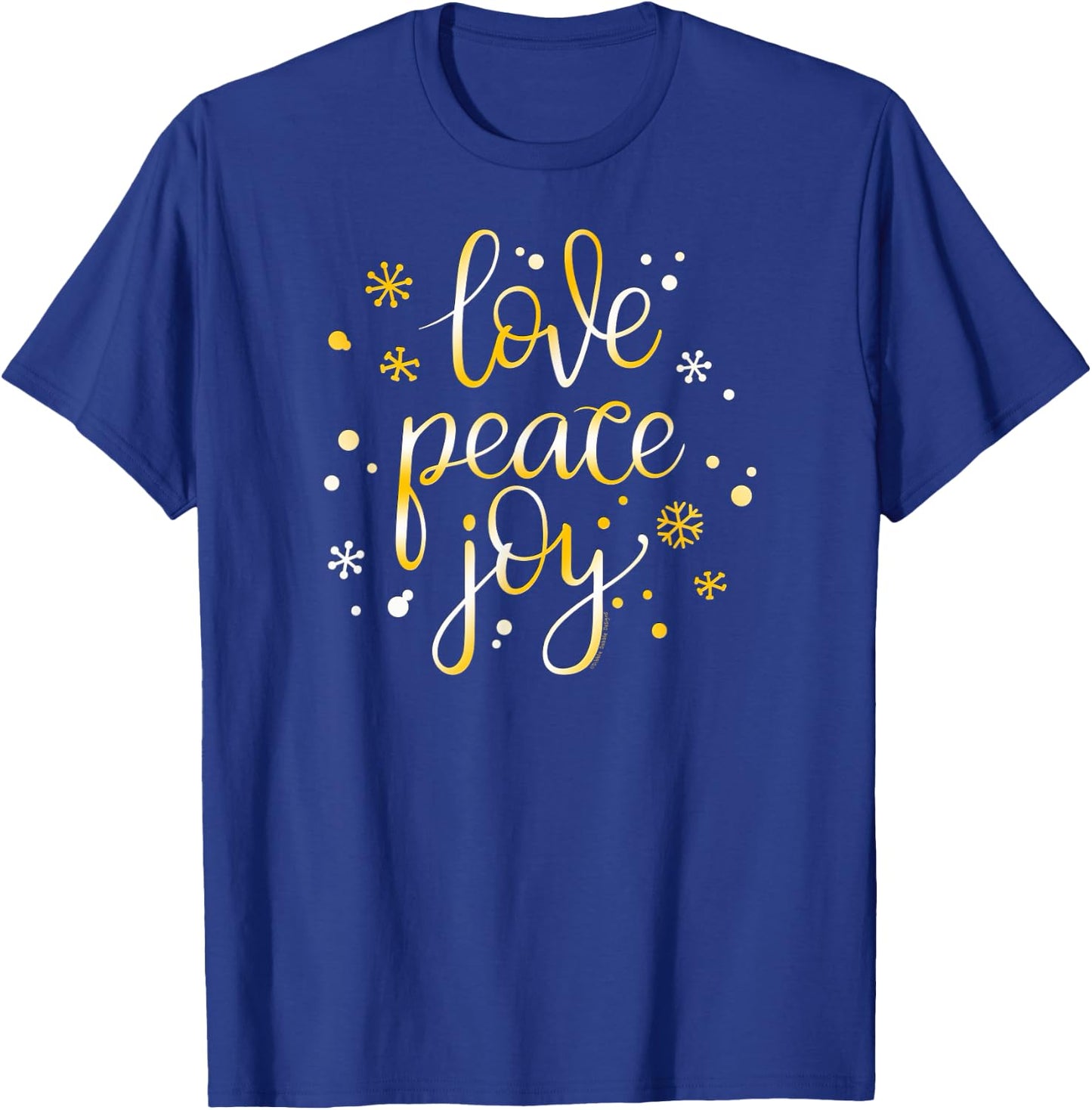 Pretty Holiday Love Peace and Joy Christmas T-Shirt - T-Shirt | Royal