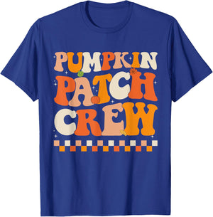 Groovy Pumpkin Patch Crew Pumpkin Patch Crew Fall Halloween T-Shirt - T-Shirt | Royal