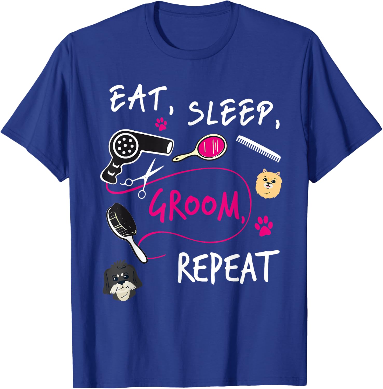 Dog Groomer Gift Funny Dog Grooming Shirt Dog Salon Women Girls Kids T-Shirt - T-Shirt | Royal