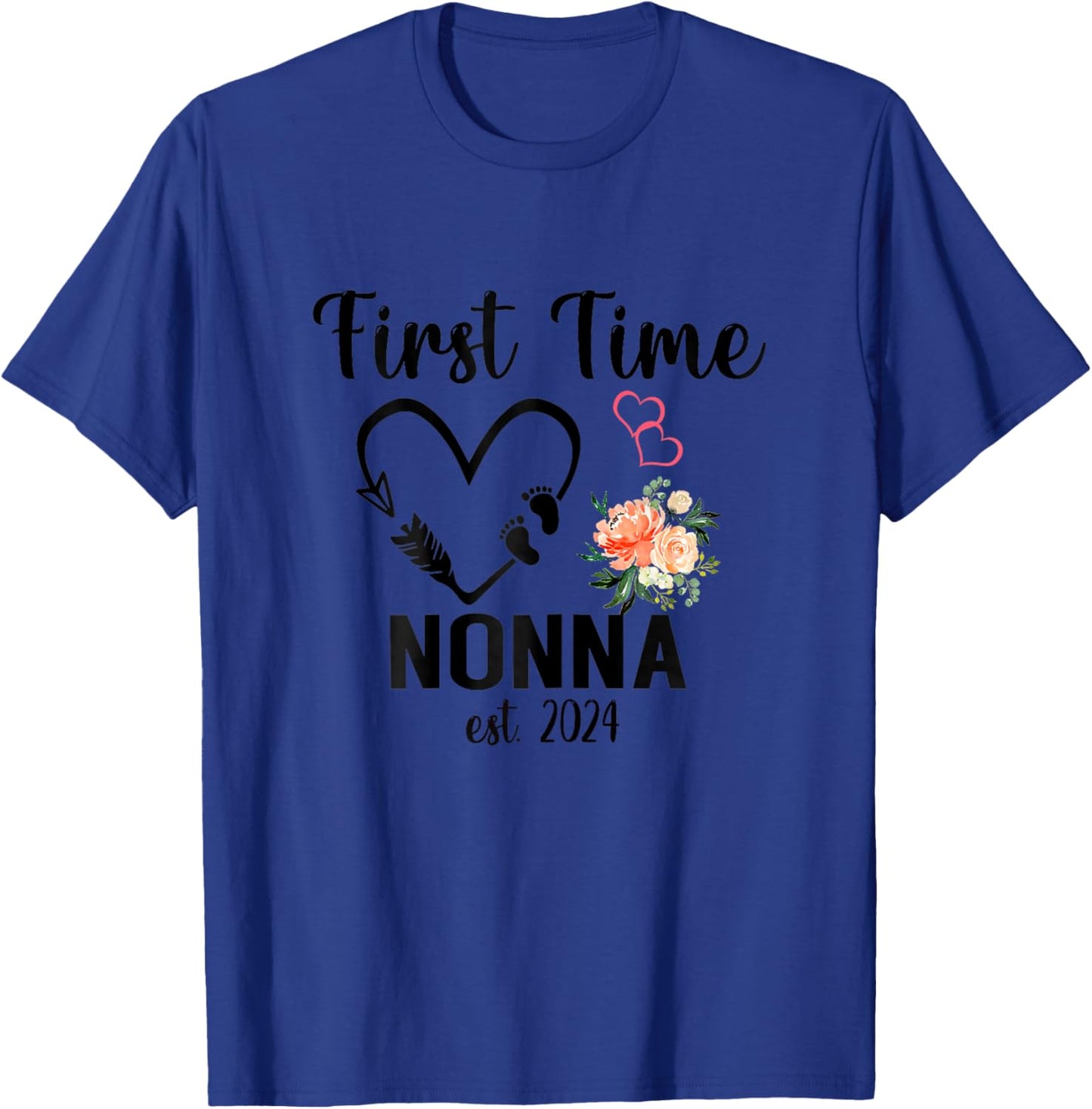 First Time Nonna Est. 2024 Promoted To New Nonna T-Shirt - T-Shirt | Royal