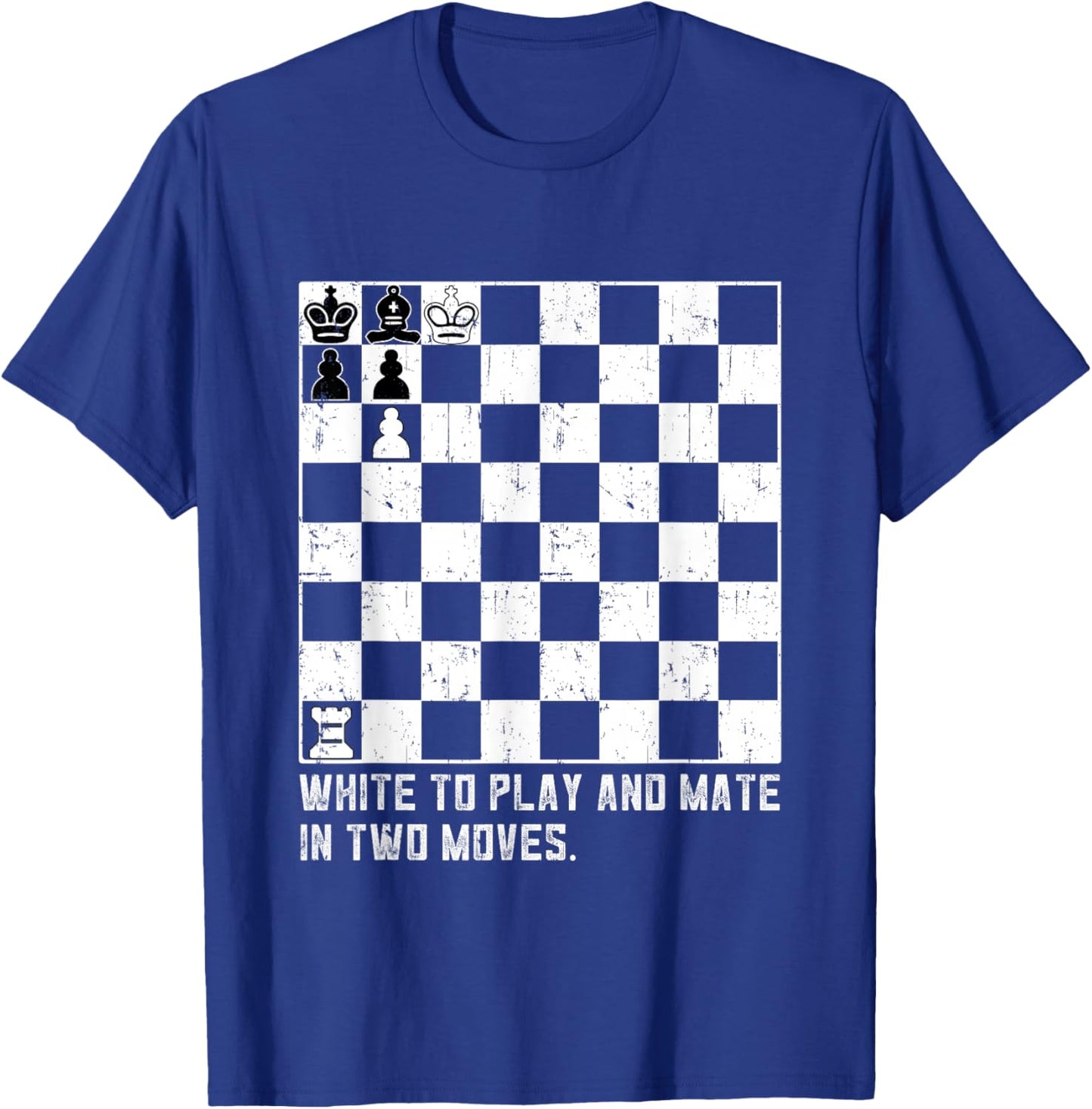 White chess puzzle to play and mate in two movements T-Shirt - T-Shirt | Royal