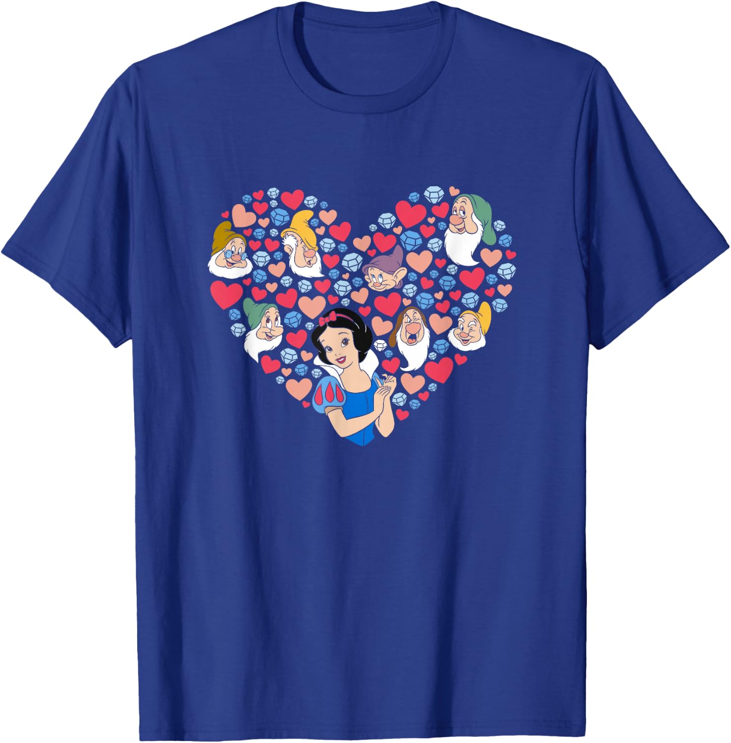 Disney Snow White and The Seven Dwarfs Heart Valentine's Day T-Shirt - T-Shirt | Royal