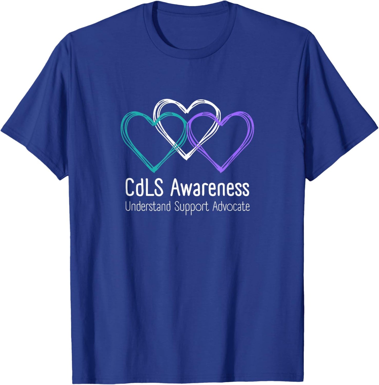 Cornelia De Lange Syndrome CdLS Awareness Purple Ribbon T-Shirt - T-Shirt | Royal