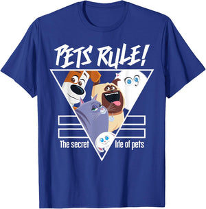 Illumination - The Secret Life of Pets Pet , Kids/ , -Adults, Boys, Short Sleeve, Black, Small, Classic Fit, Cotton Blend T-Shirt - T-Shirt | Royal