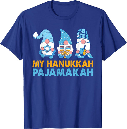 My Hanukkah Pajamakah Funny Chanukah Pajamas Xmas Women Kids T-Shirt - T-Shirt | Royal