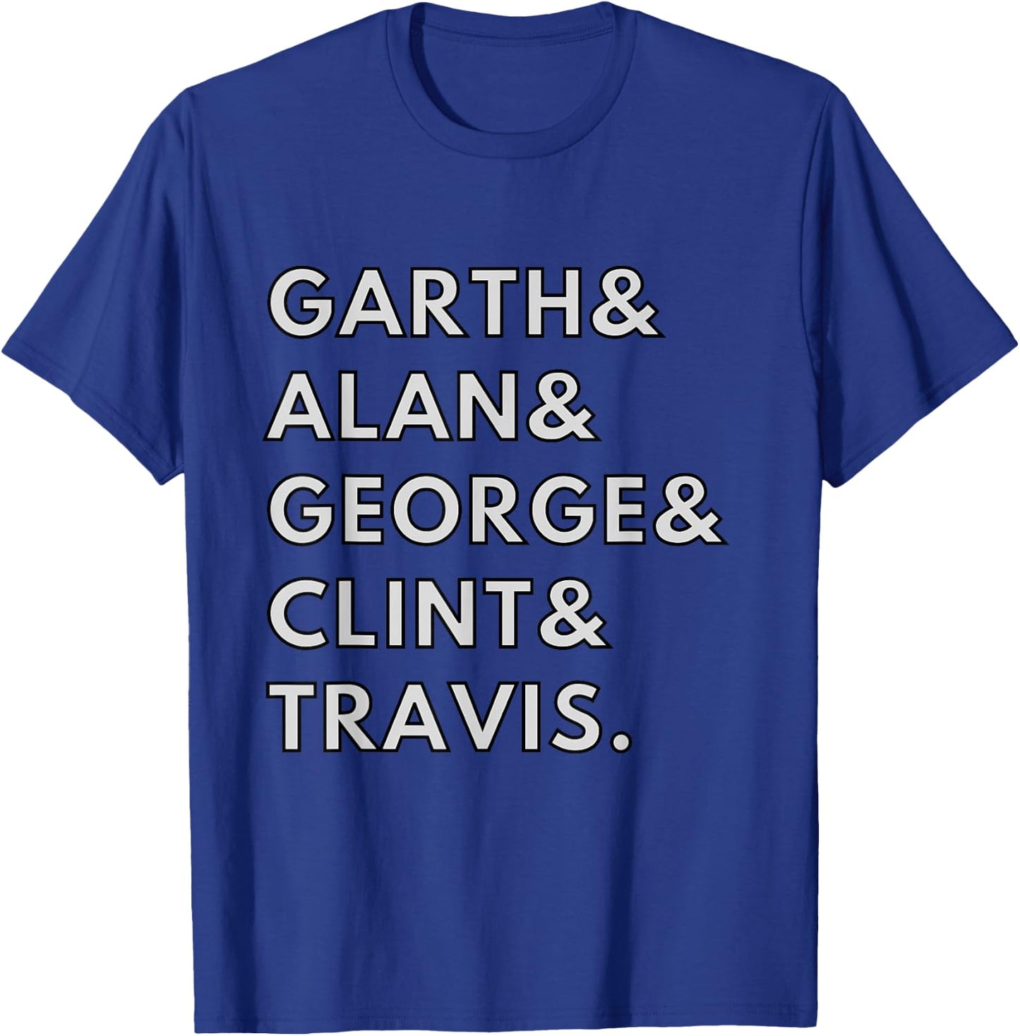 90s Country Men Singers Garth & Clint Alan George Travis T-Shirt - T-Shirt | Royal
