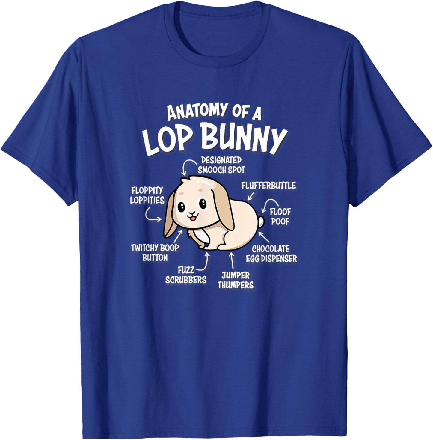 Anatomy of Mini Holland Lop Bunny Rabbit Lover T-Shirt - T-Shirt | Royal